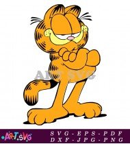 Garfield Comic Character Orange Cartoon Smile SVG