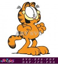 Garfield Comic Character Orange Cartoon Looking Up SVG