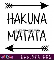 Hakuna Matata Phrase In Black Font SVG