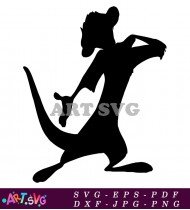 Timon The Meerkat In Black Silhouette SVG