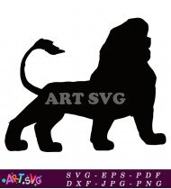 Black Silhouette Of Mufasa The Lion SVG