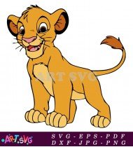 Simba Lion King Disney Cartoon Character Clipart SVG