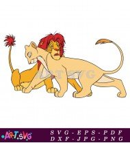 Lion King Simba and Nala Cartoon Characters SVG