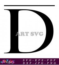 Black Letter D in Bold Style Alphabet SVG