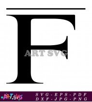 Black Letter F in Bold Style Alphabet SVG