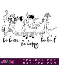 Be Brave Be Happy Lion King Design SVG