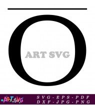 Black and White Letter O Alphabet Clipart SVG