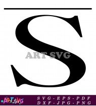 Black and White Letter S Alphabet Clipart SVG