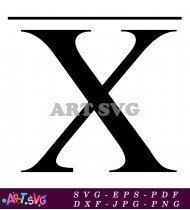 Black And White Letter X Clip Art SVG