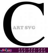 Black and White Letter C Illustration SVG