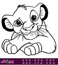 Cute Baby Lion Cartoon Character Isolated SVG