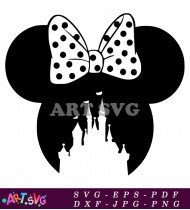 Minnie Mouse Head With Polka Dot Bow SVG