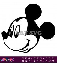 Disney Mickey Mouse Silhouette Black And White SVG