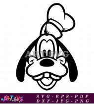 Black And White Disney Dog Goofy Silhouette SVG