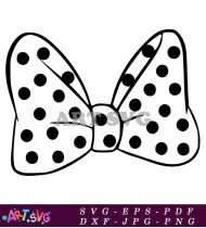 Minnie Mouse silhouette with polka dot bow SVG 2