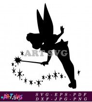 Fairy Godmother Silhouette Magic Wand Disney SVG 1