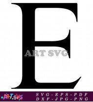 Letter E Disney Silhouette Vector Art SVG 1