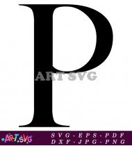 Bold Black Uppercase Letter P Print Design SVG