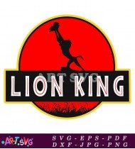 The Lion King Logo Design in Red Circle SVG