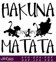 Hakuna Matata African Cartoon Illustration SVG 1