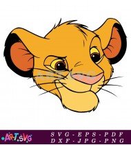 Cartoon Lion King Simba Face Illustration SVG