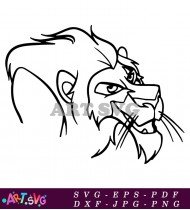 Lion King Cartoon Character Line Art SVG 1