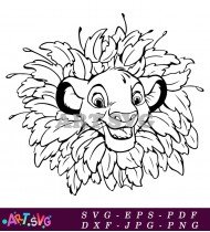 Lion King Cartoon Character Simba Coloring Page SVG 1