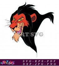 Scar Lion King Cartoon Character Coloring Page SVG 2