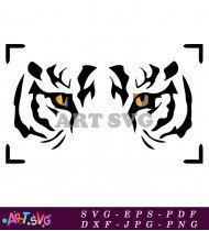 Tiger Stripes Design Black And White Clipart SVG