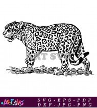 Leopard Black And White Clipart Design SVG