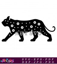 Leopard Silhouette With Spot Pattern SVG