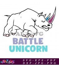 Battle Unicorn Cute Fantasy Animal Design SVG