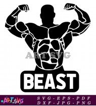 Beast Mode Strong Body Silhouette Illustration SVG