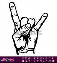 Rock On Hand Graphic Design Vector Print SVG