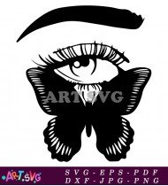 Eye with Butterfly Clip Art Vector SVG