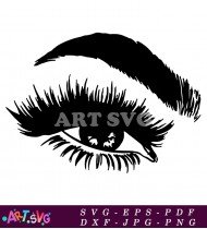 Eye Lashes Makeup Black Vector SVG 1