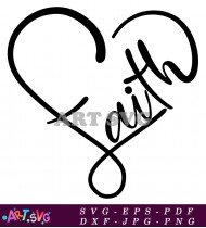 Faith Typography Graphic Love Heart SVG