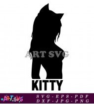 Kitty Design Graphic Silhouette Tee SVG 1