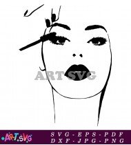 Eyeliner Makeup Brush Woman Art SVG 1