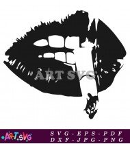 Graphic Design Illustration Lip Smoking Sketch SVG 1