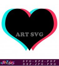 TikTok Heart Black and White SVG