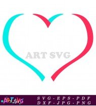 TikTok Heart Red and Blue SVG