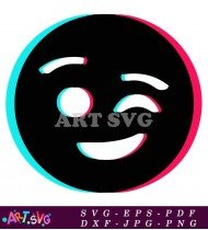 Winking Emoji Social Media Design SVG