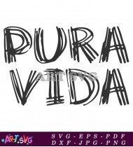 Pura Vida Simple Text Slogan T-Shirt Design SVG