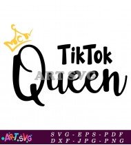 TikTok Queen Crown Gold Glitter Aesthetic Design SVG