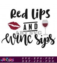 Wine Lips Social Media Design Graphic SVG