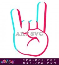 TikTok Rock On Hand Social Media Design SVG