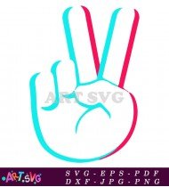 Pink And Blue Peace Sign Social Media SVG