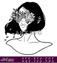 Black And White Flower Design SVG 1