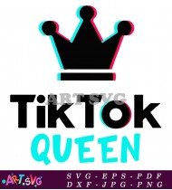 Queen TikTok Icon With Crown Logo Vector SVG